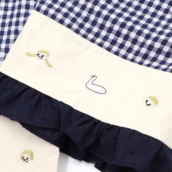 B.Sure Ruffled Plaid Casual Pants - Picture 4 of 4